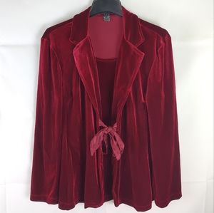 Vintage 90's Y2K Elementz Velvet Cardigan Coat Size XL VTG Retro Formal Cocktail